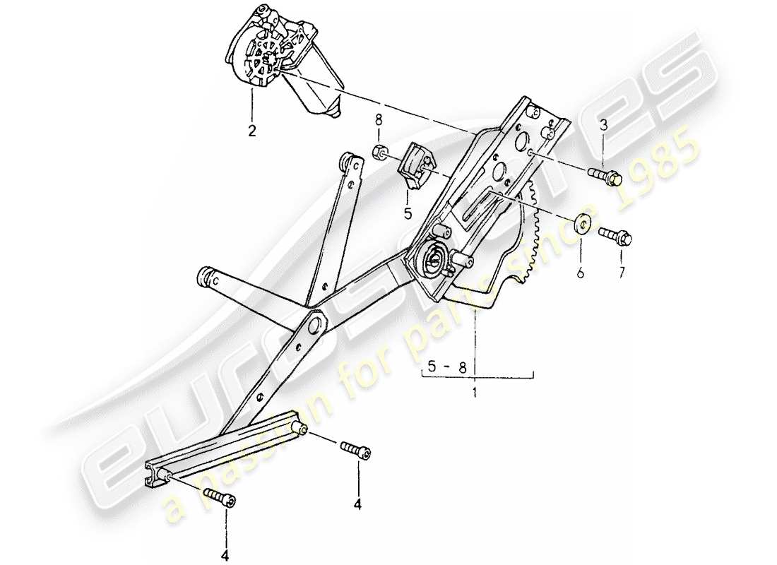 porsche 1990 (964) regolatore della finestra - elettrico diagramma delle parti