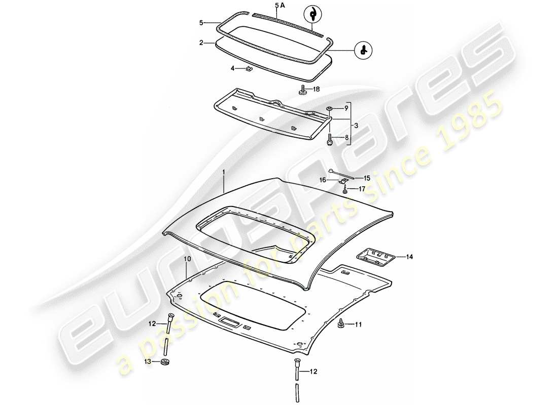 porsche 1984 (928) tetto apribile diagramma delle parti