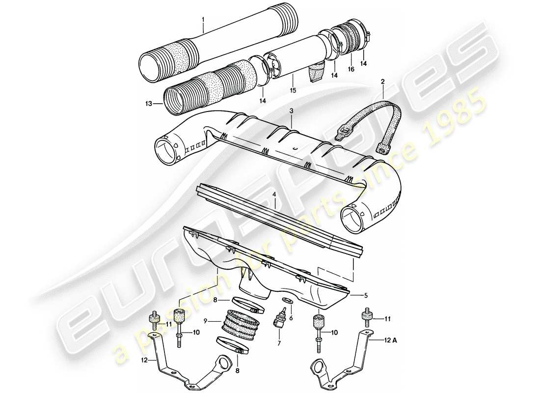 porsche 1986 (928) filtro aria - lh-jetronic - d - mj 1984>> schema delle parti