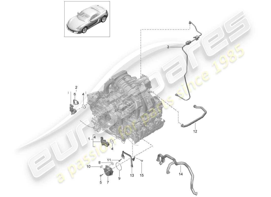 porsche 2014 (981 boxster) basamento diagramma delle parti