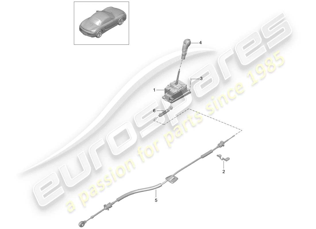 porsche 2015 (981 boxster) leva selettrice diagramma delle parti