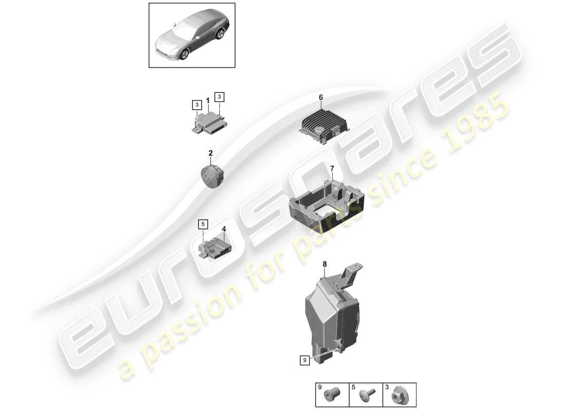 porsche 2017 (panamera 971-1) centralina per motore diagramma delle parti