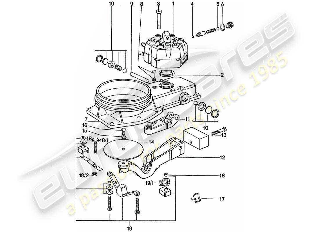 porsche 1974 (911) centralina controllo miscela - parti singole diagramma delle parti