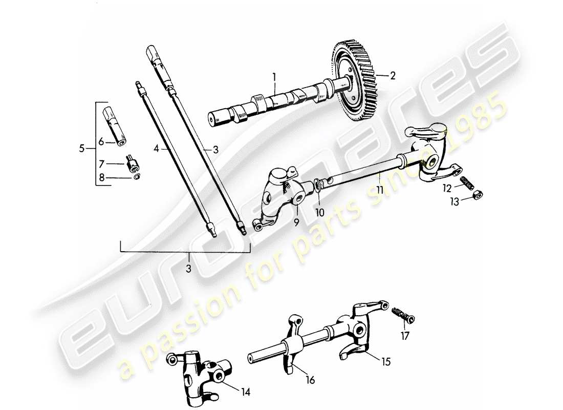 porsche 1954 (356/356a) albero a camme - m >> 10 199 - m >> 21 780 - m >> 50 099 - m >> 21 999 - m >> 33 {9 } - m >> 40 999 diagramma delle parti