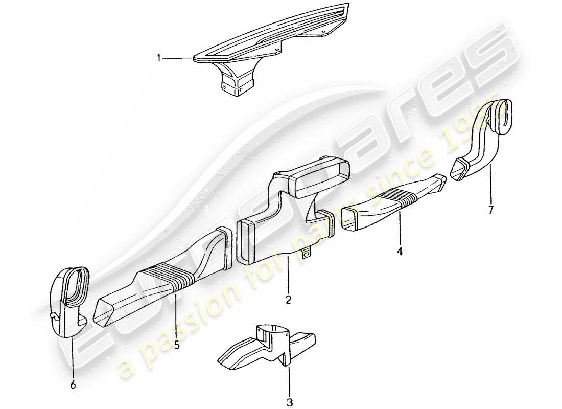 porsche 2004 (996 turbo / gt2) riscaldatore - distributore aria diagramma delle parti