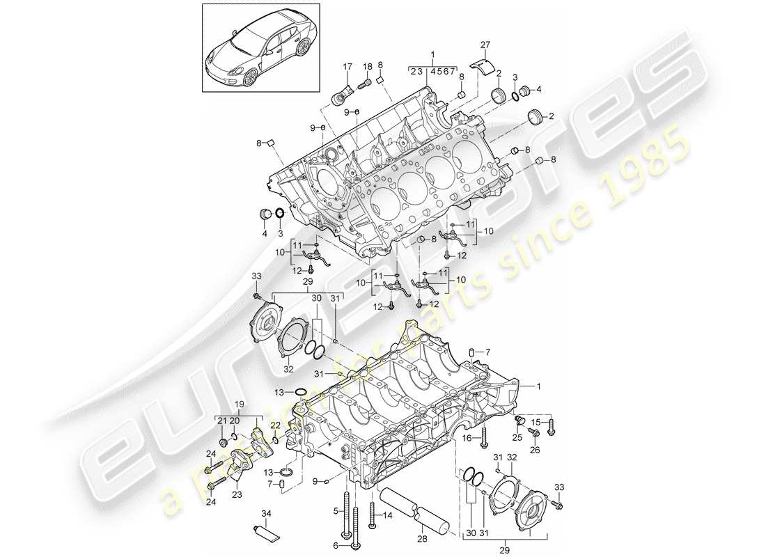porsche 2014 (panamera 970) basamento diagramma delle parti