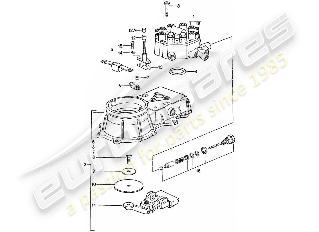 porsche 1987 (911) unità di controllo miscela diagramma delle parti