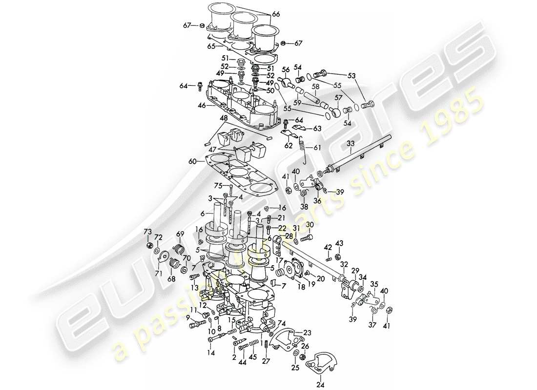 porsche 1973 (911) materiale di riparazione - per - carburatore - - zenith - - 40 stagno - set di riparazione per manutenzione - set guarnizioni - vedi illustrazione: esploso delle parti