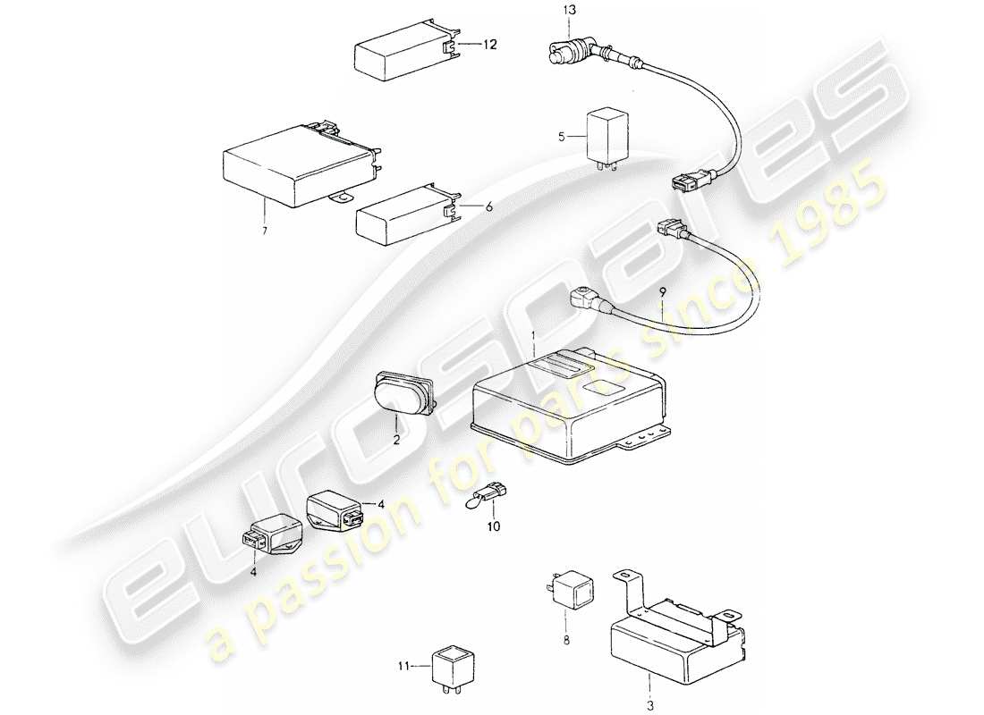 porsche 1990 (964) unità di controllo diagramma delle parti