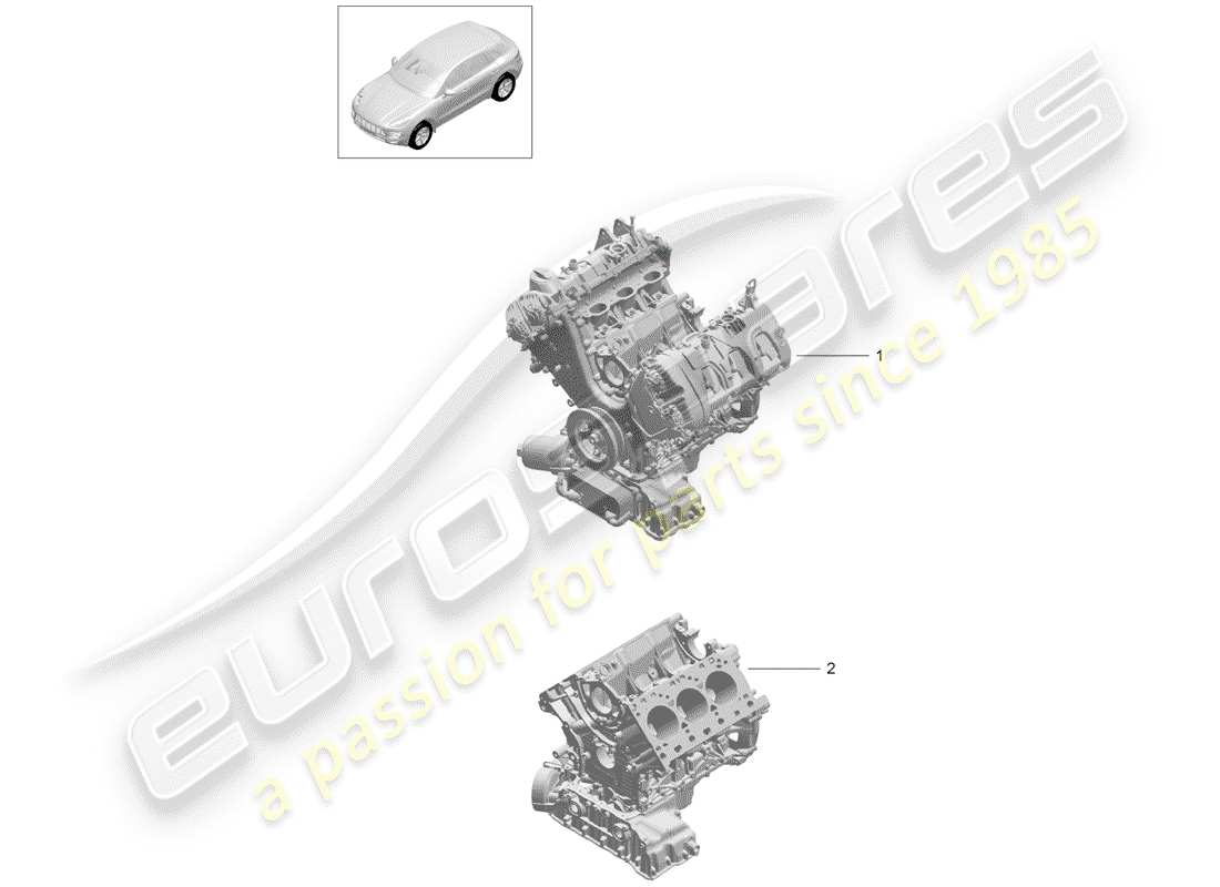 porsche 2016 (macan) blocco lungo diagramma delle parti