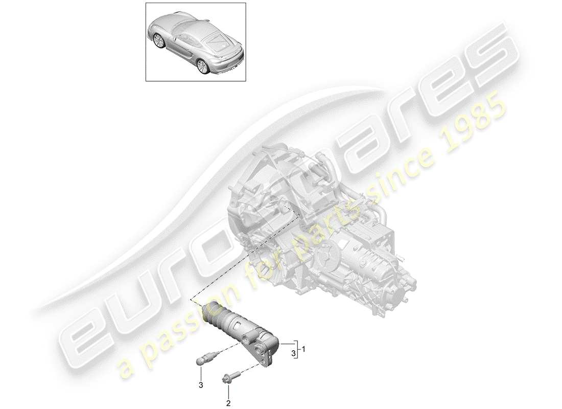 porsche 2016 (981 cayman gt4) schema delle parti di rilascio della frizione