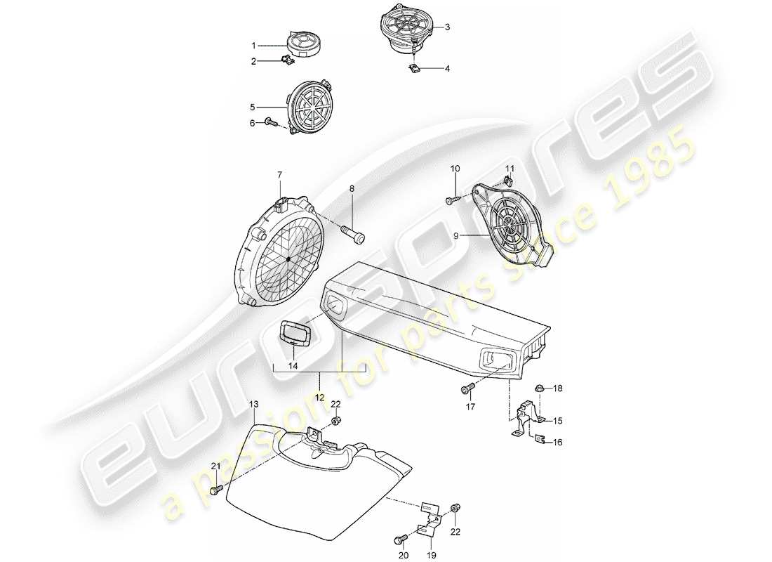 porsche 2005 (997-1) altoparlante diagramma delle parti