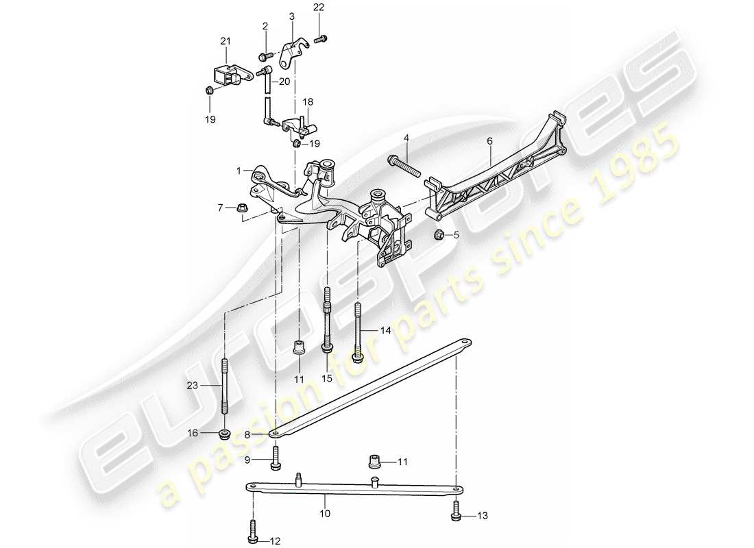porsche 2008 (997-1 gt3) asse posteriore diagramma delle parti