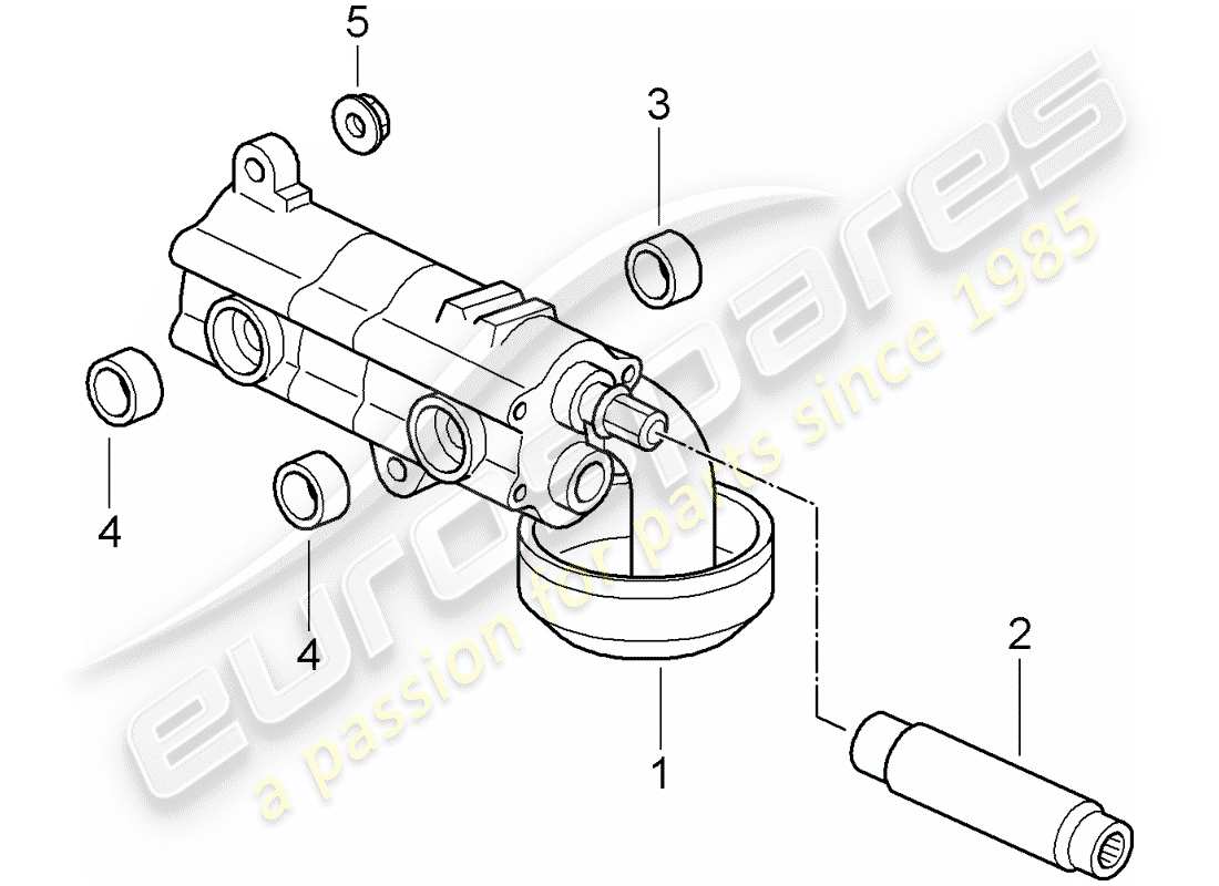 porsche 2008 (997-1 gt3) schema delle parti della pompa dell'olio