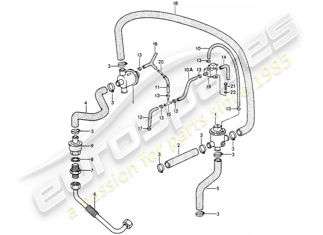 porsche 1990 (964) iniezione aria schema delle parti