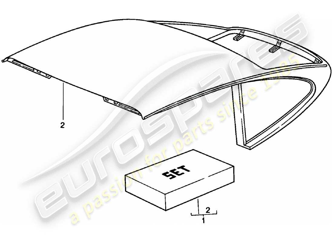 porsche 1982 (911) tettuccio rigido diagramma delle parti