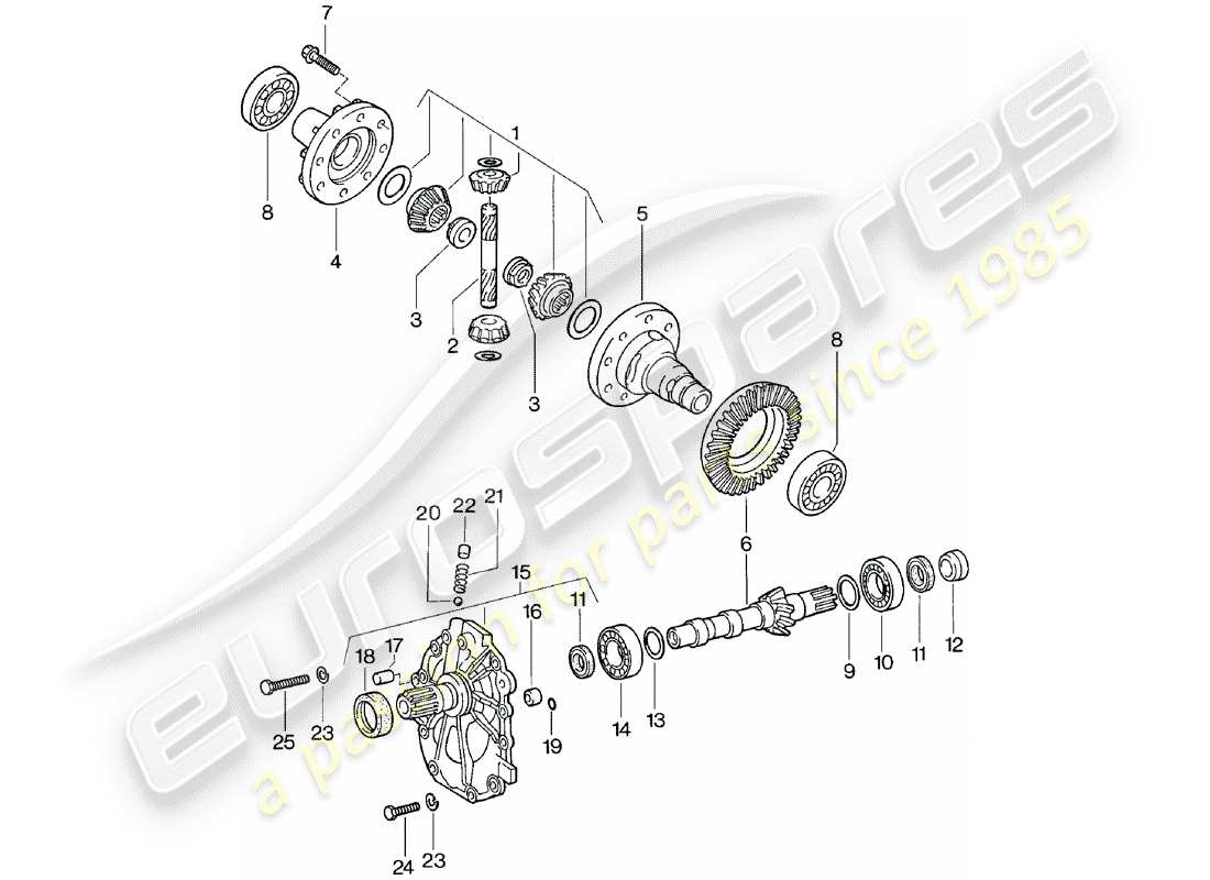 porsche 1984 (924) differenziale - cambio automatico diagramma delle parti