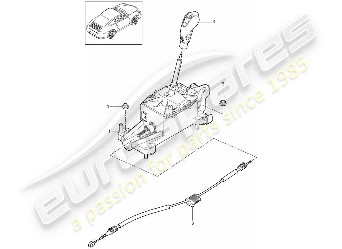 porsche 2010 (997-2) leva selettrice diagramma delle parti