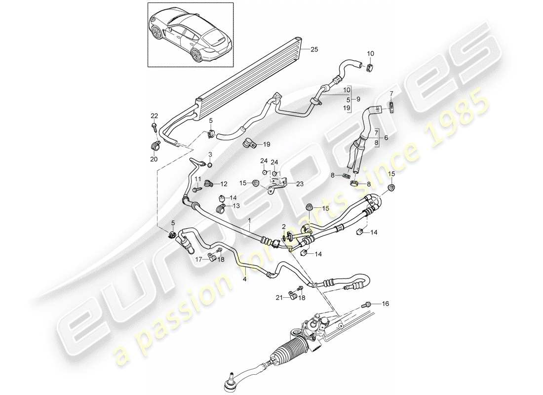 porsche 2012 (panamera 970) servosterzo diagramma delle parti