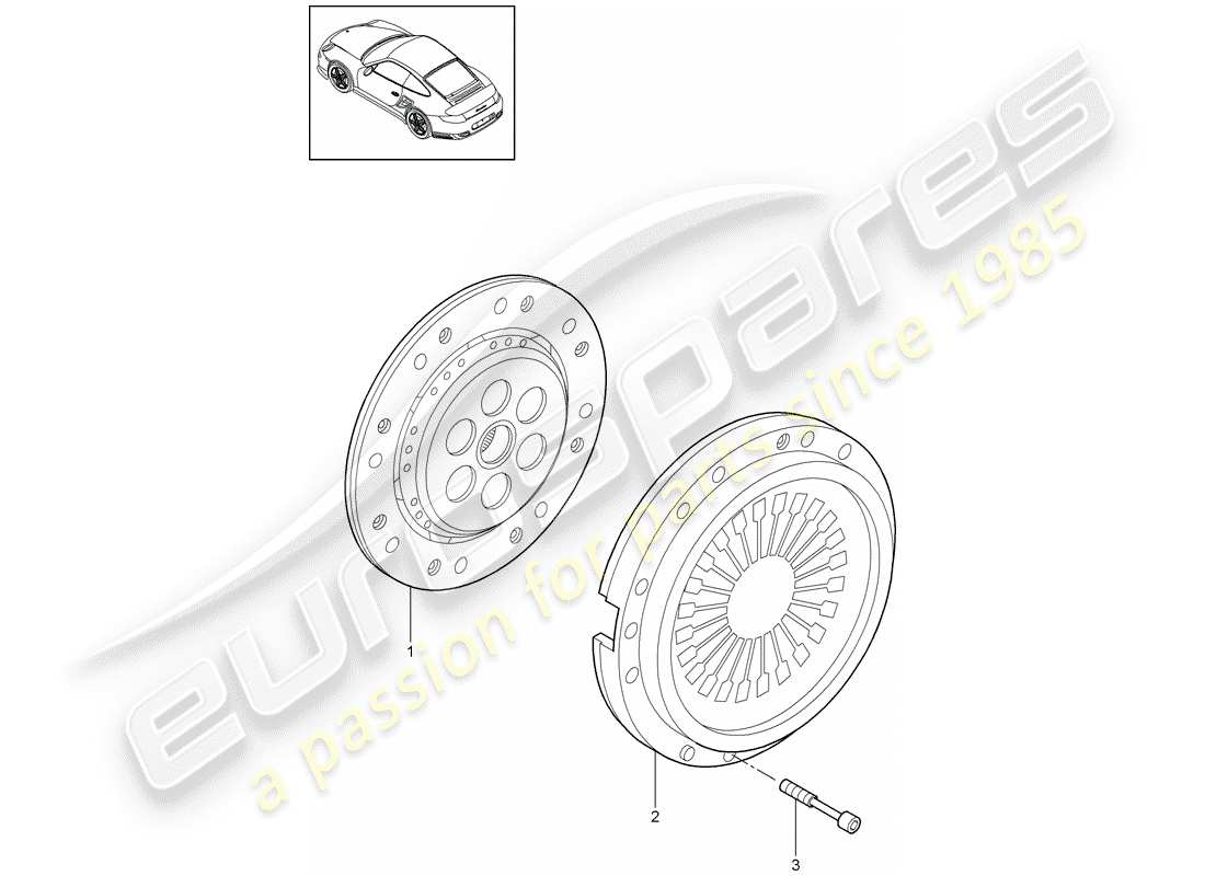 porsche 2011 (997-2 turbo / gt2 rs) frizione diagramma delle parti