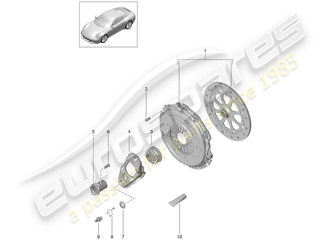porsche 2017 (991-2) frizione diagramma delle parti