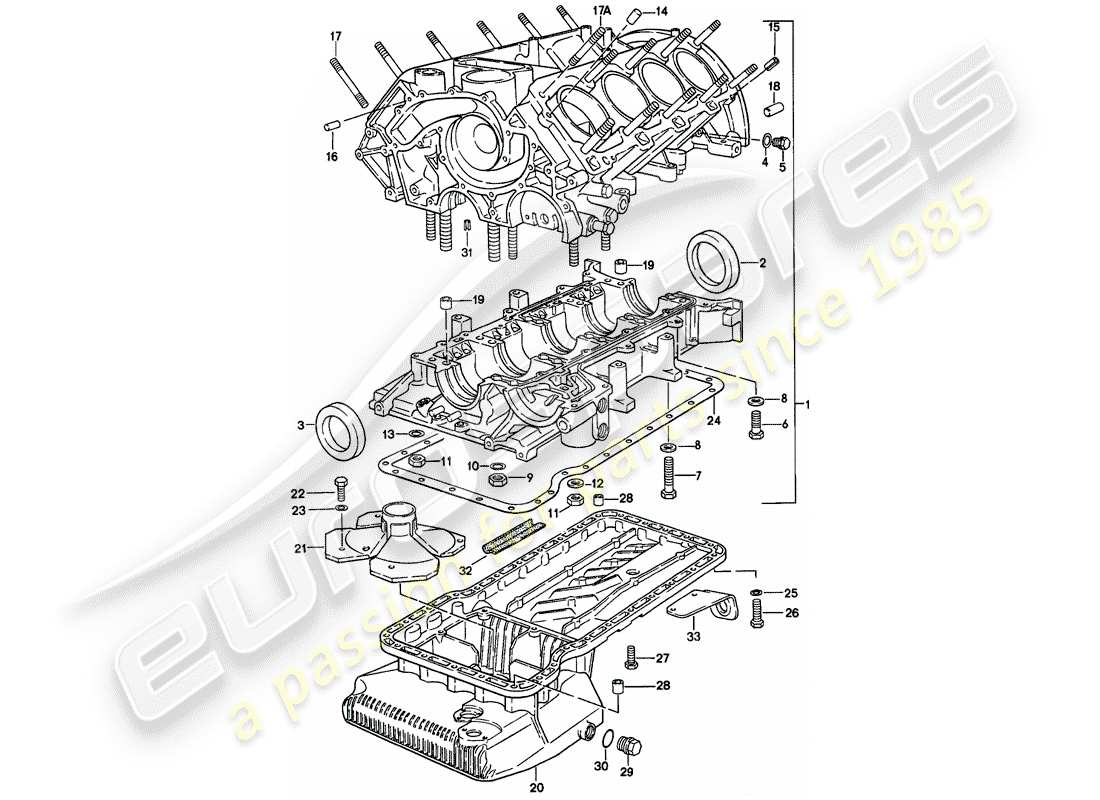 porsche 1981 (928) basamento diagramma delle parti