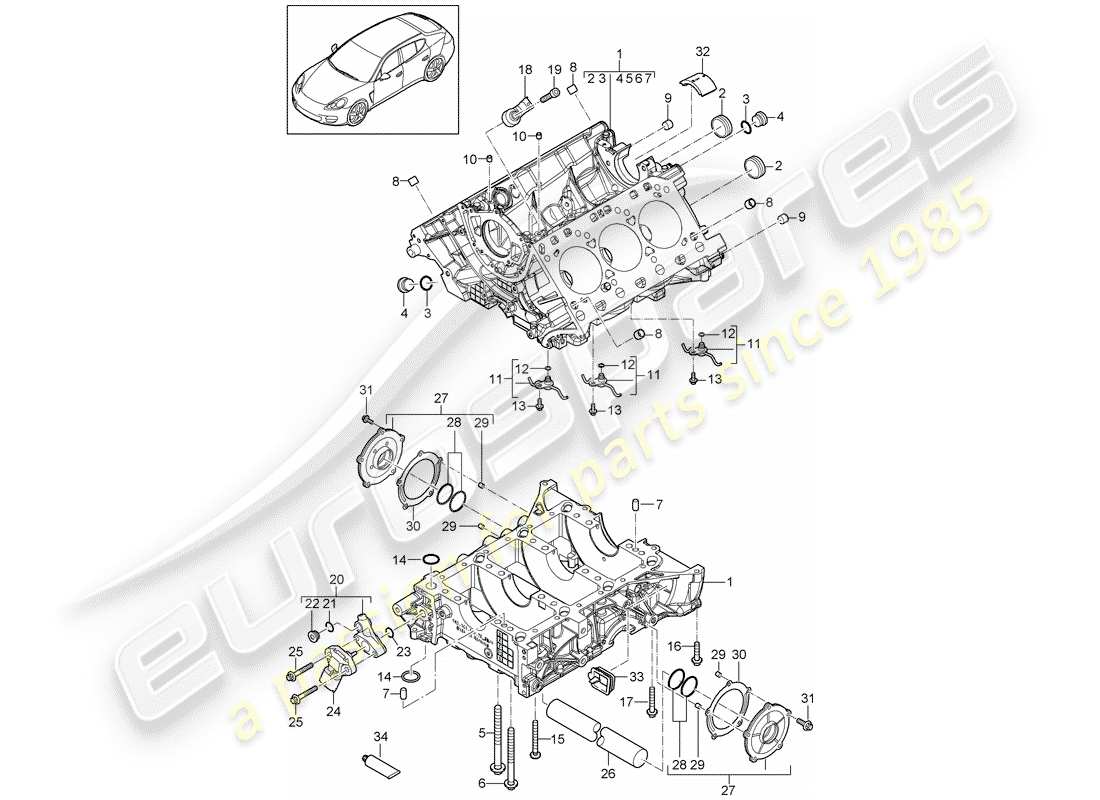 porsche 2016 (panamera 970) basamento diagramma delle parti