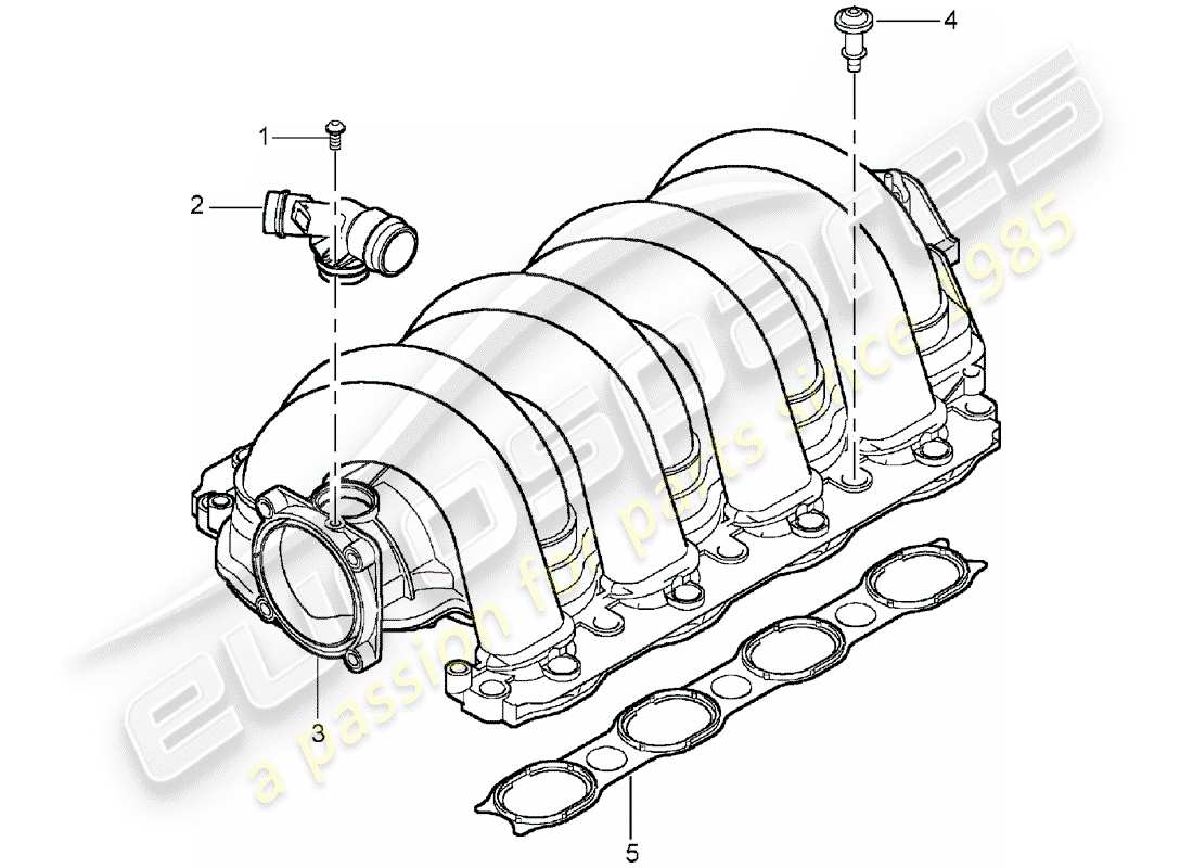 porsche 2005 (cayenne e1 9pa) distributore aria aspirata schema delle parti