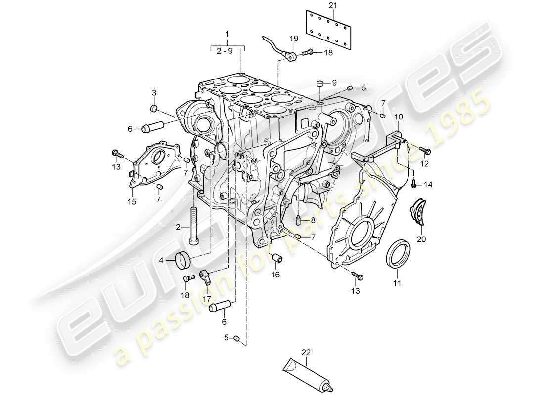 porsche 2009 (cayenne e1 9pa) basamento diagramma delle parti