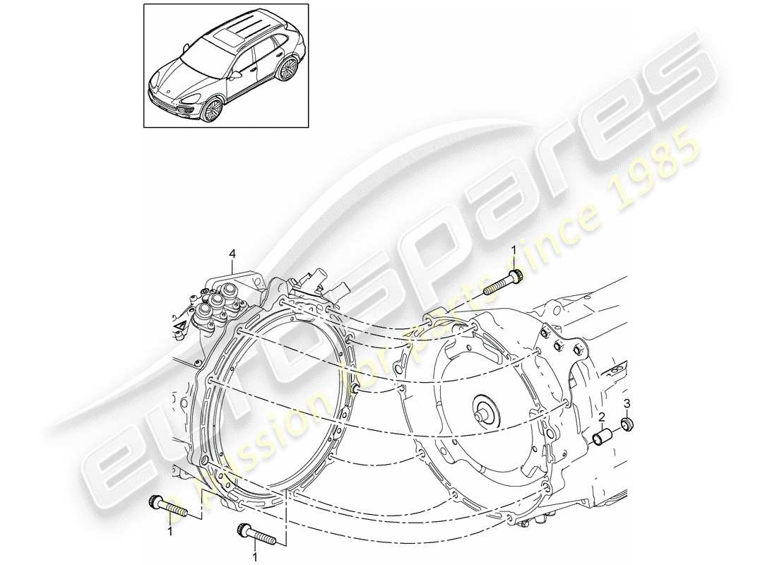 porsche cayenne e2 (2012) parti di montaggio per motore e diagramma delle parti