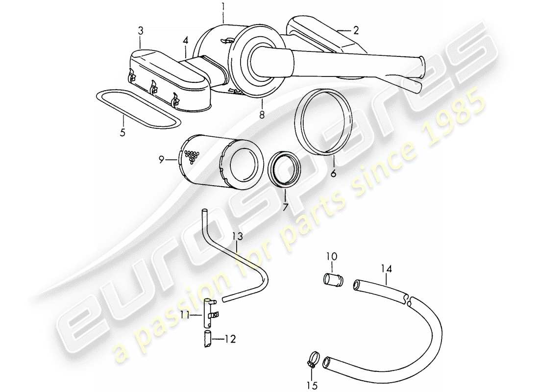 porsche 1966 (911/912) sistema filtro aria - per - - solex 40 pi-1 - - carburatore - d >> - mj 1968 schema delle parti