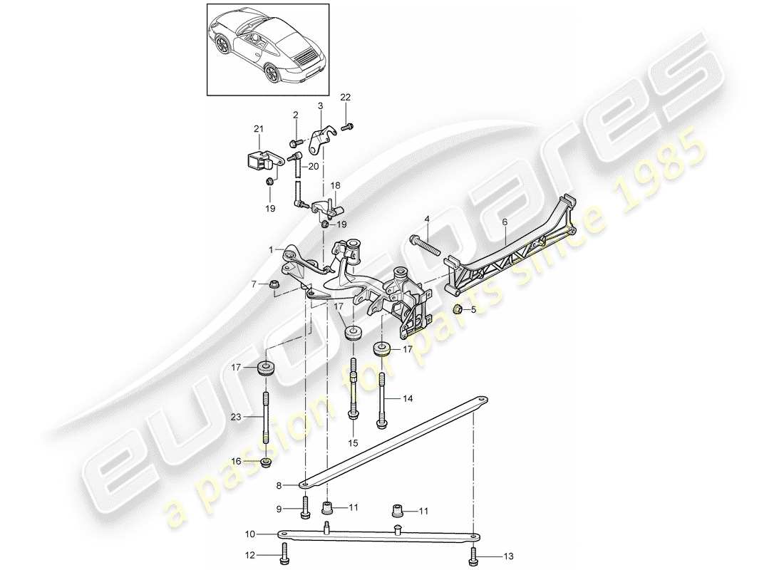 porsche 2011 (997-2) asse posteriore diagramma delle parti