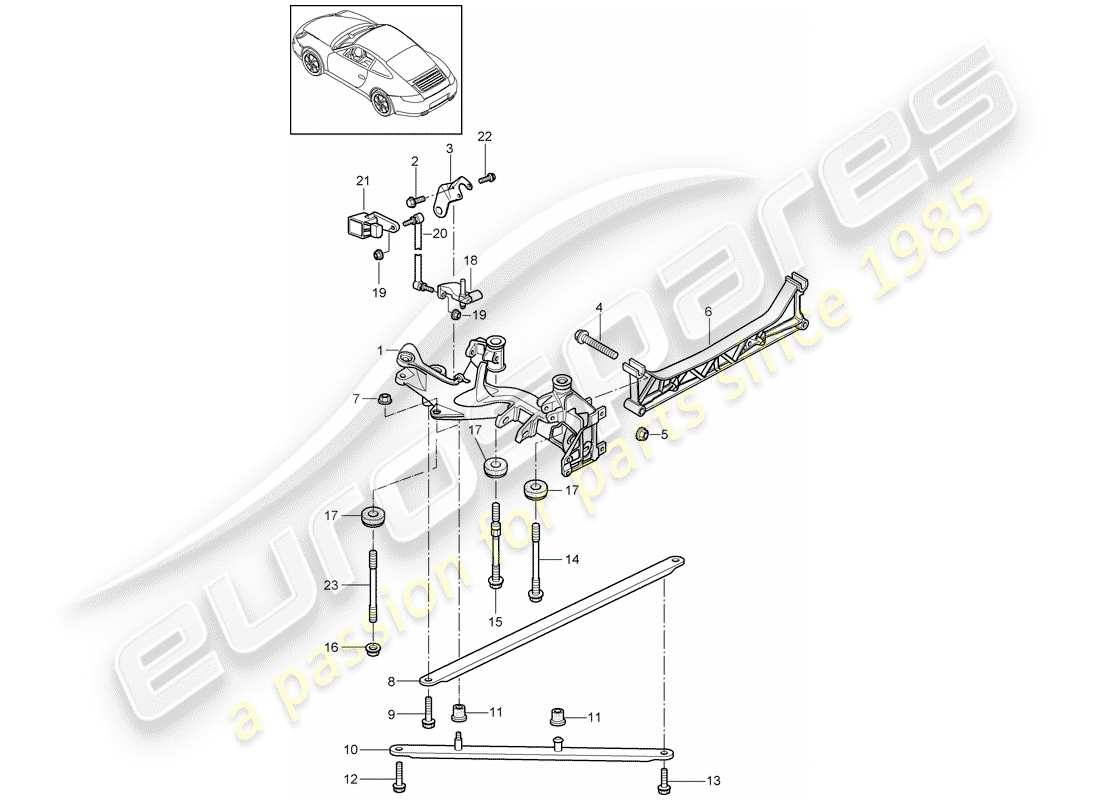 porsche 997 gen. 2 (2011) schema delle parti assale posteriore