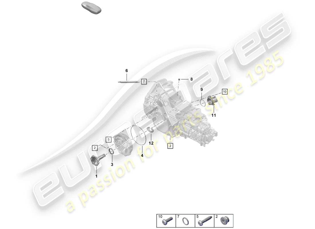porsche 2019 (718 boxster spyder) schema delle parti del cambio manuale