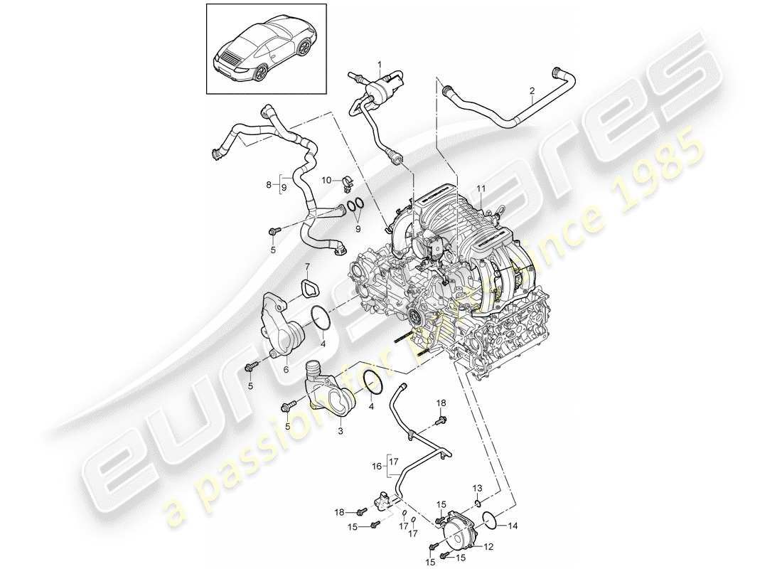 porsche 2011 (997-2) basamento diagramma delle parti