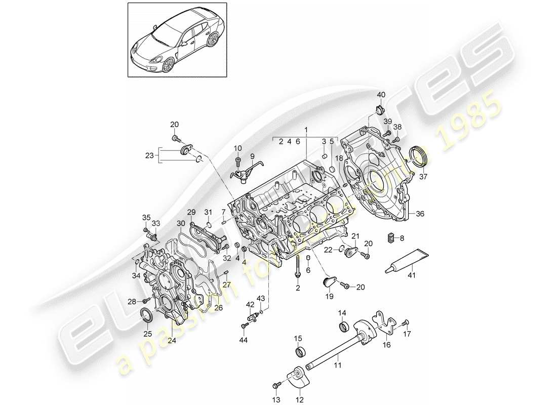 porsche 2015 (panamera 970) basamento diagramma delle parti