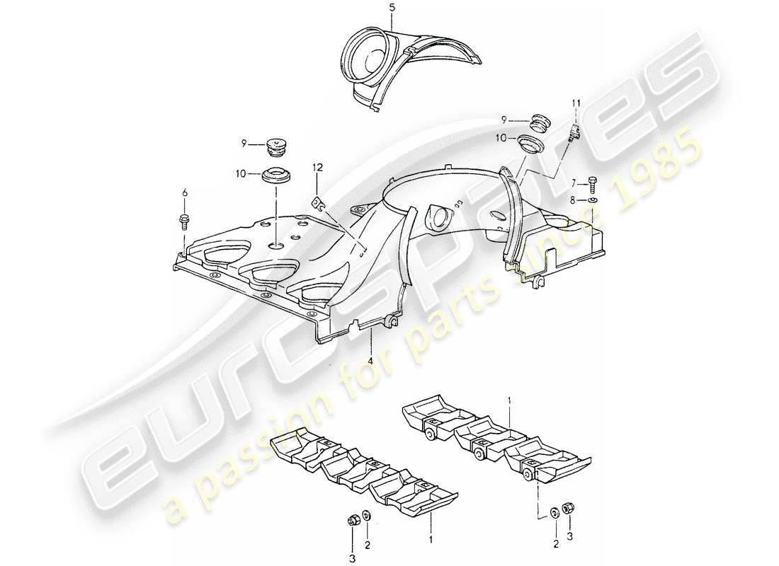 porsche 1990 (964) diagramma delle parti del condotto dell'aria