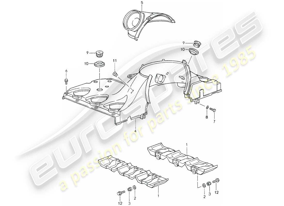 porsche 1995 (993) diagramma delle parti del condotto dell'aria
