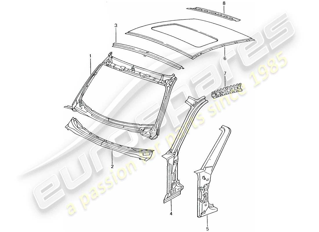 porsche 2002 (996 turbo / gt2) cappuccio diagramma delle parti
