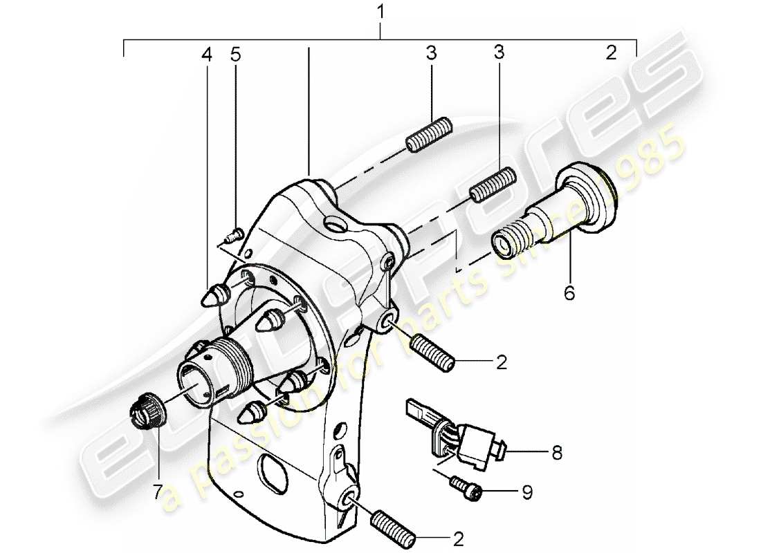 porsche 2004 (carrera gt) portaruota diagramma delle parti