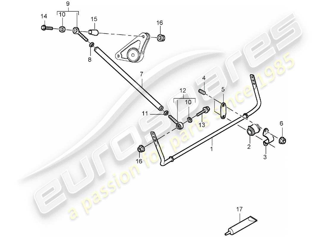 porsche 2005 (carrera gt) diagramma delle parti stabilizzatore