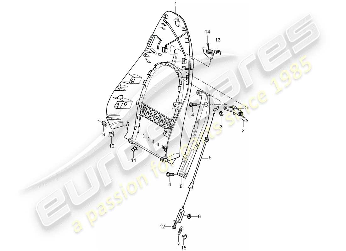 porsche 2001 (996) guscio schienale - sedile standard - sedile comfort - d - mj 1998>> - mj 1998 schema delle parti