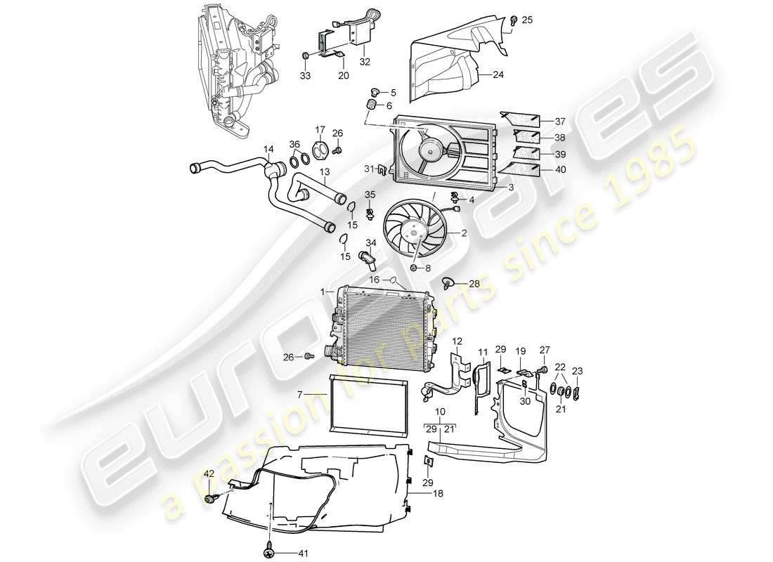 porsche 2009 997-2 turbo / gt2 raffreddamento ad acqua 3 diagramma delle parti