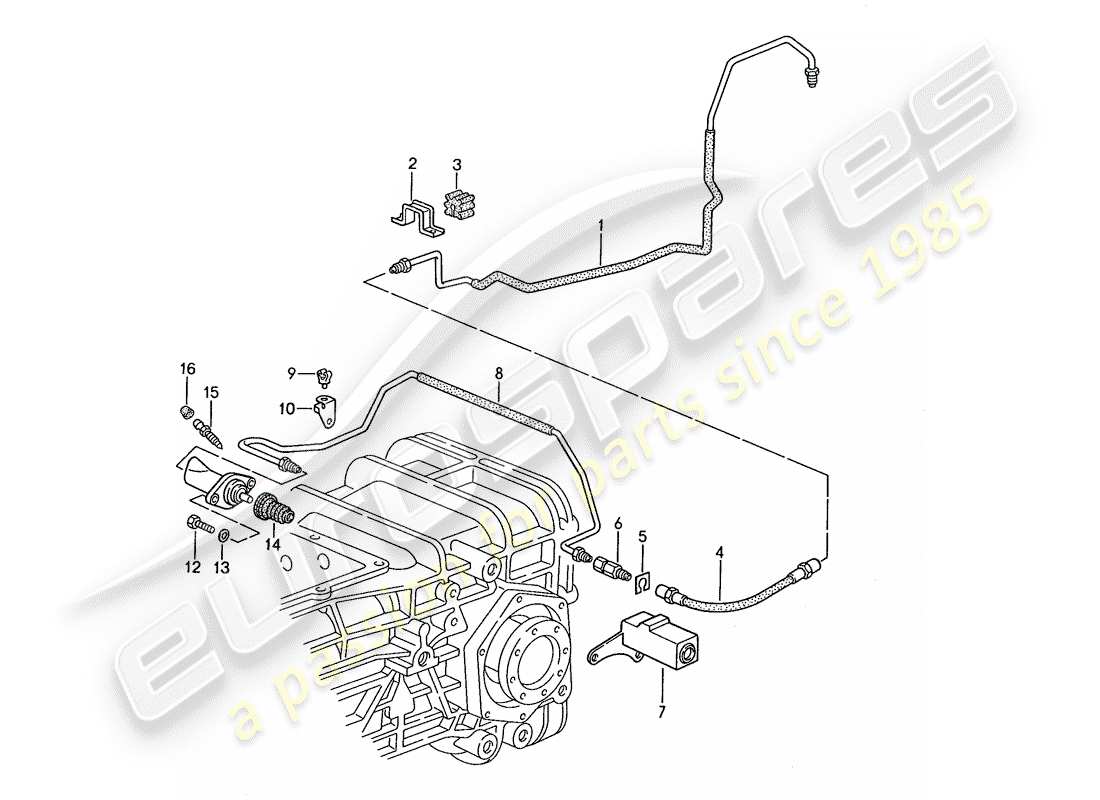 porsche 1990 (928) cambio manuale - comando serratura 2 - d - mj 1990>> diagramma delle parti