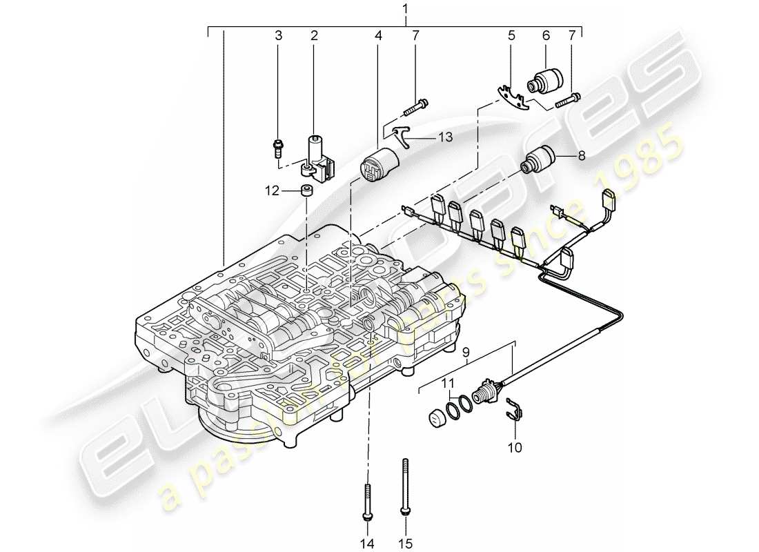 porsche 2008 (987 cayman) tiptronic diagramma delle parti