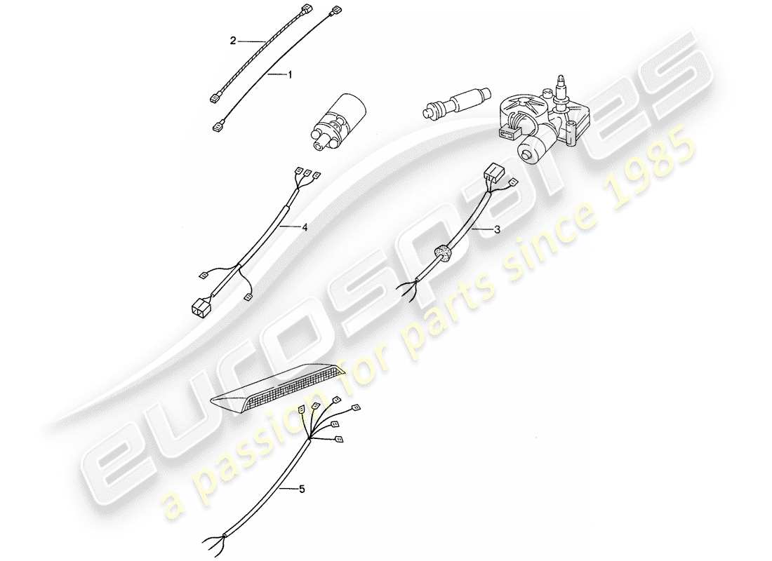 porsche 1990 (944) cablaggi estremità posteriore schema delle parti