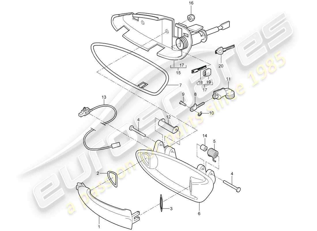 porsche 2012 (997-2) maniglia diagramma delle parti