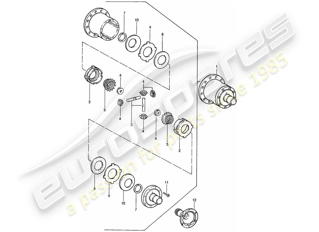 porsche 1986 (944) differenziale a slittamento limitato - cambio manuale diagramma delle parti