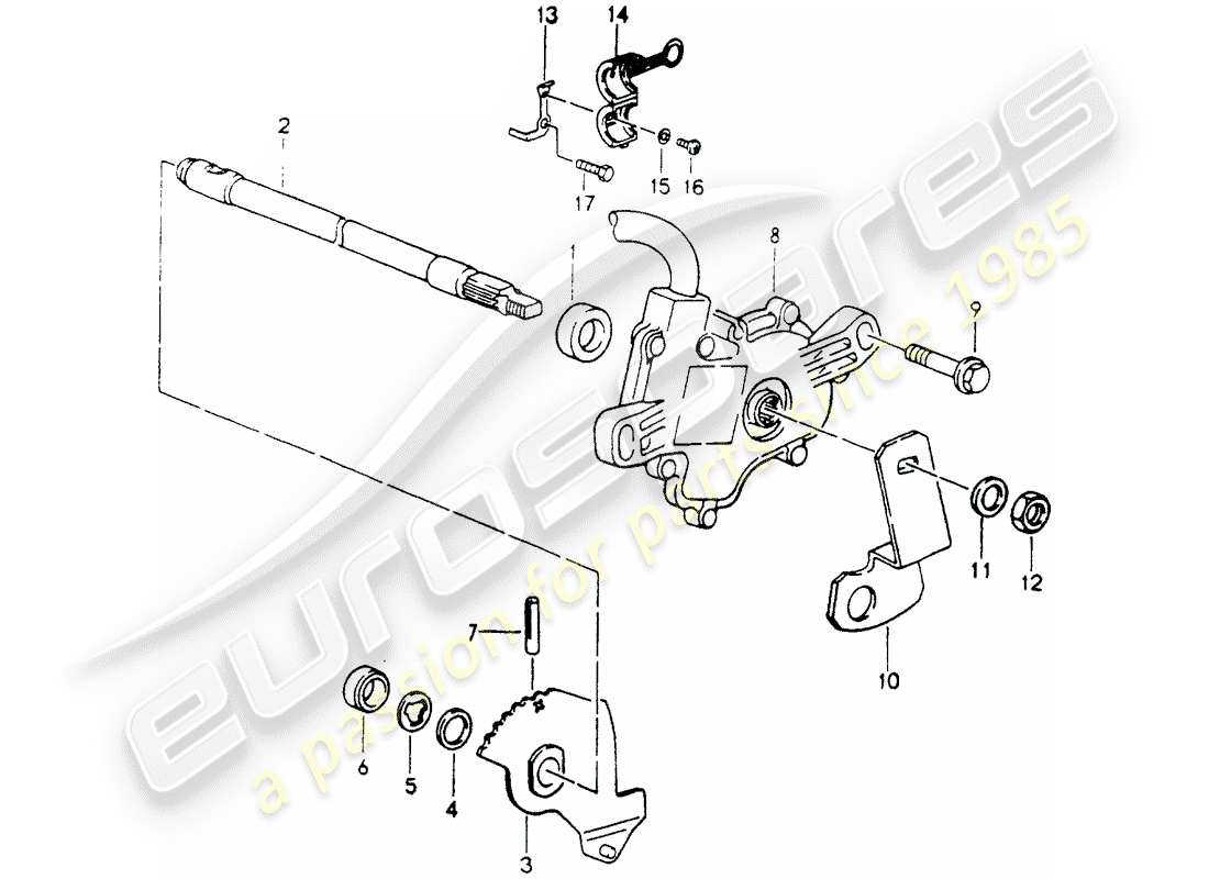 porsche 1994 (964) tiptronic - selettore diagramma delle parti