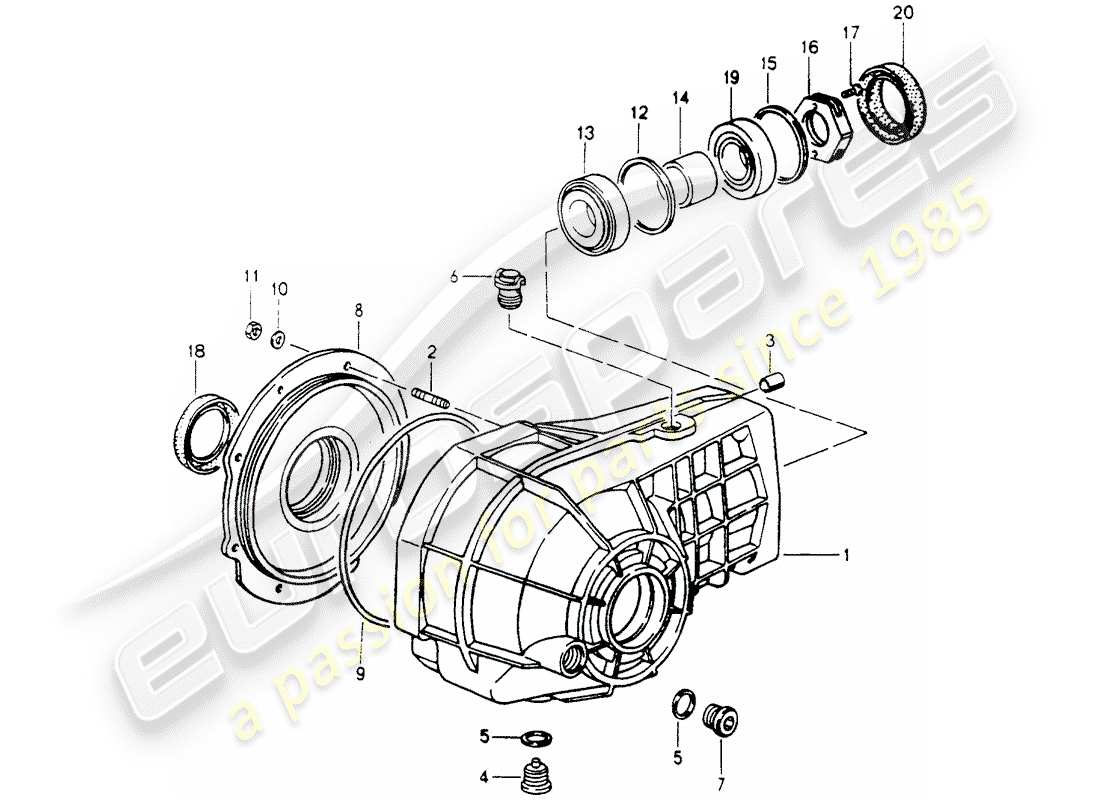 porsche 1994 (964) differenziale assale anteriore diagramma delle parti